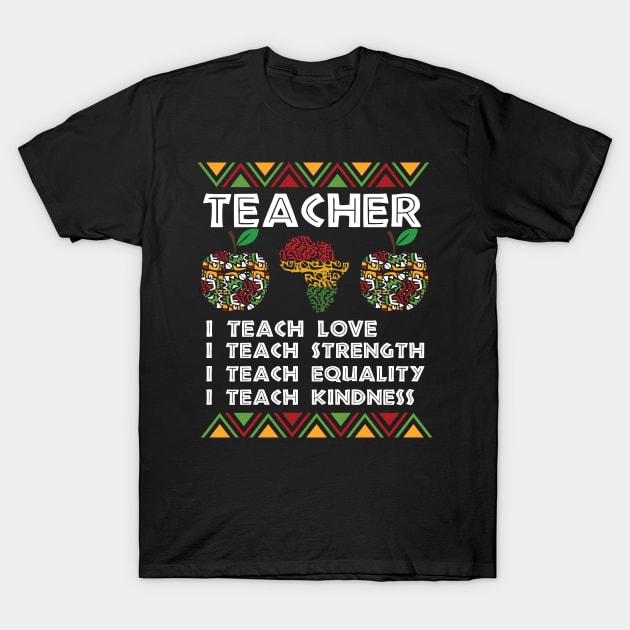 teacherBlack Women Teacher Afro Retro Black History Month T-Shirt by Gaming champion